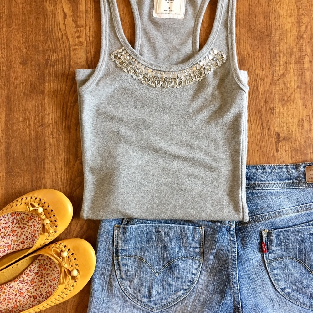 Abercrombie & Fitch Racerback Tank with Sequins